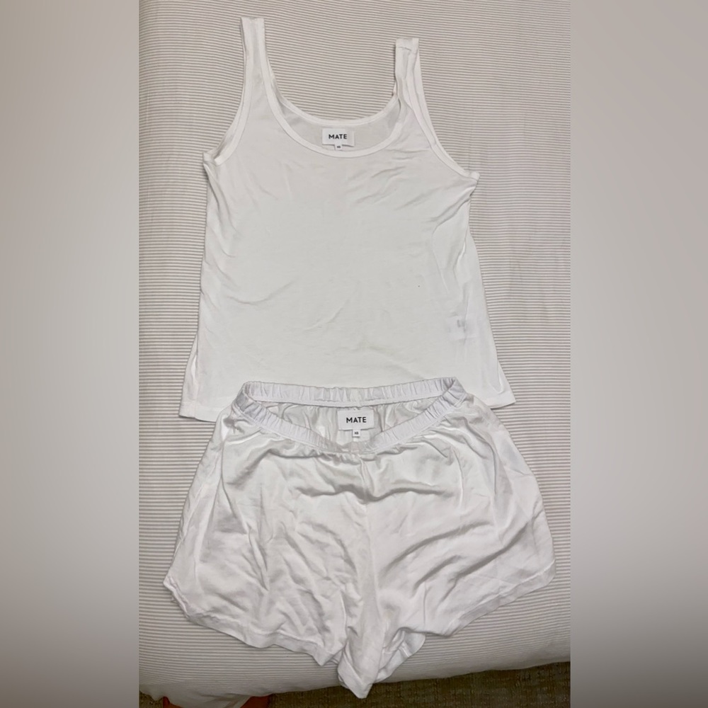 NWOT Mate the Label Tencel 3 Piece Loungewear Set -  White, Very Soft!